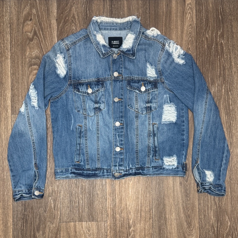 Almost Famous Blue Denim Jacket Women’s Size XL